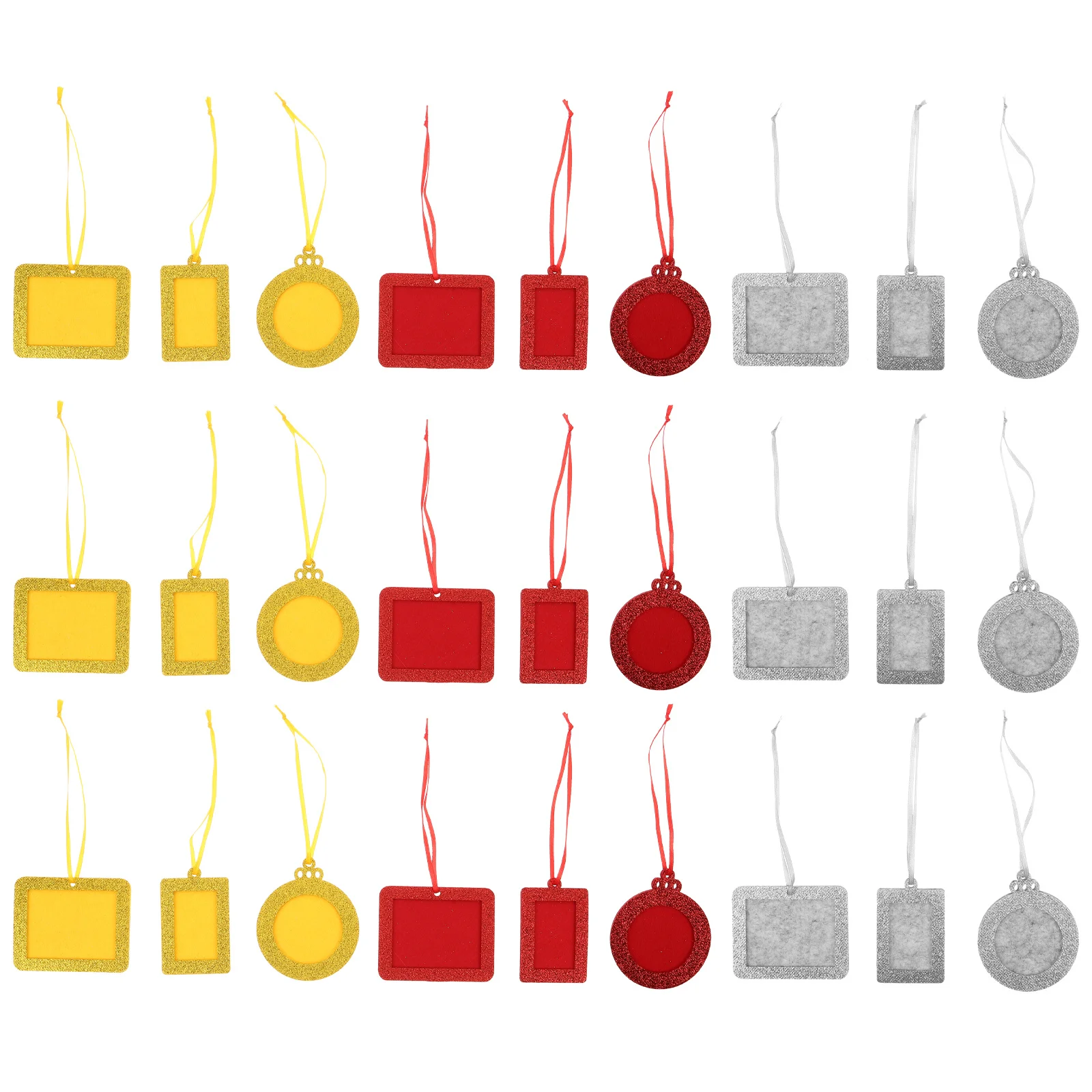 

36Pcs Felt Christmas Photo Frame Ornament Miniature Hanging Frames Holiday Keepsake Xmas Tree Photo Display DIY Crafts