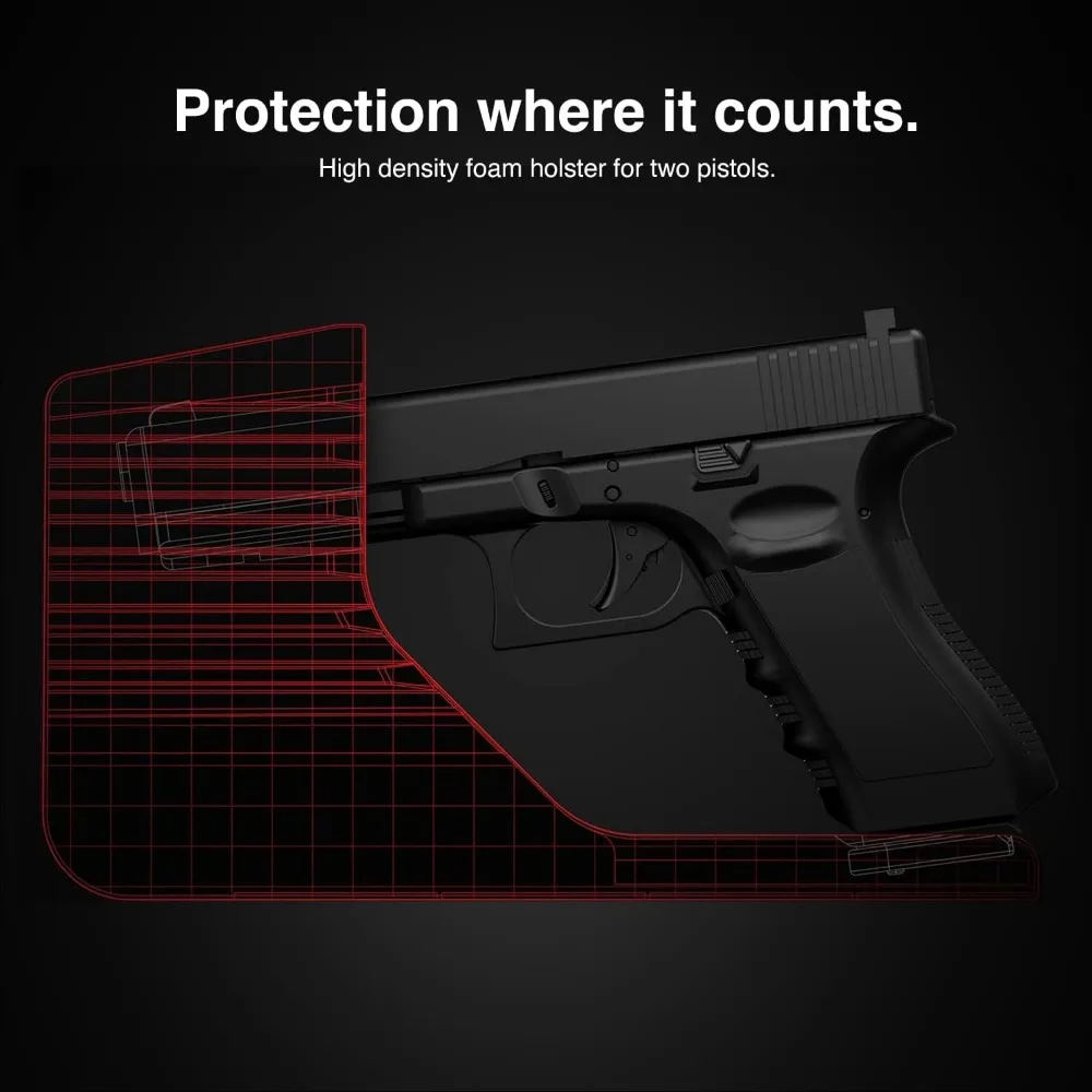 Modular Handgun Rack for Secure Pistol Storage with High-Density Foam Protection