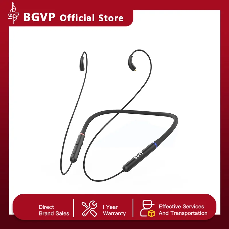 BGVP M1s BK3266 DAC banda para el cuello deporte Bluetooth5.0 Collar inalámbrico auricular Cable de actualización interfaz MMCX con micrófono AptX4 impermeable