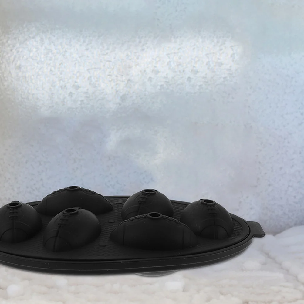 

2pcs Rugby Cube Mold Silicone Ice Mold Tray Tray Black 6Holes Food Grade Safe Material Home Kitchen Beverage Ice Molds