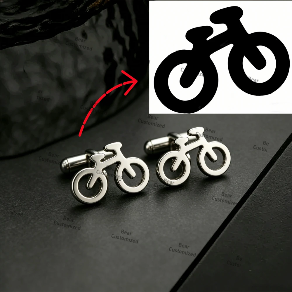 Men Custom Logo Tie Clip Cufflinks Brooch Set Personalized Initials Lapel Pin Groomsmen Wedding Party Business Suit Accessories view 3