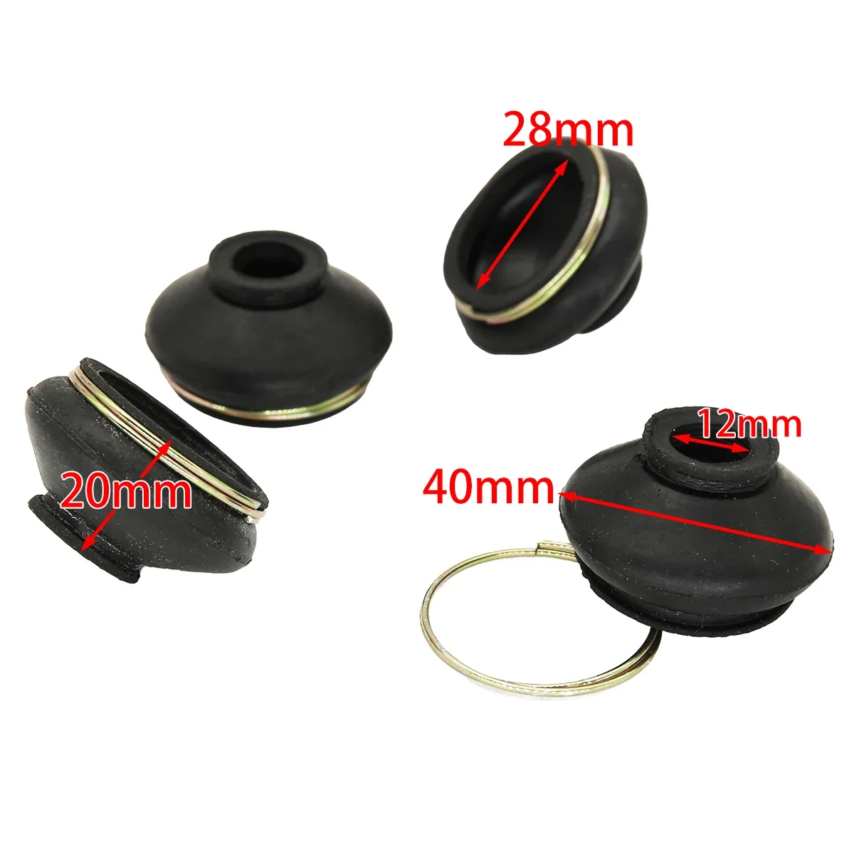 4 Pcs Turn To Rod Arm Ball Head Dust Protection Rubber Cover for Chinese ATV Quad Go Kart Dirt Pit Bike