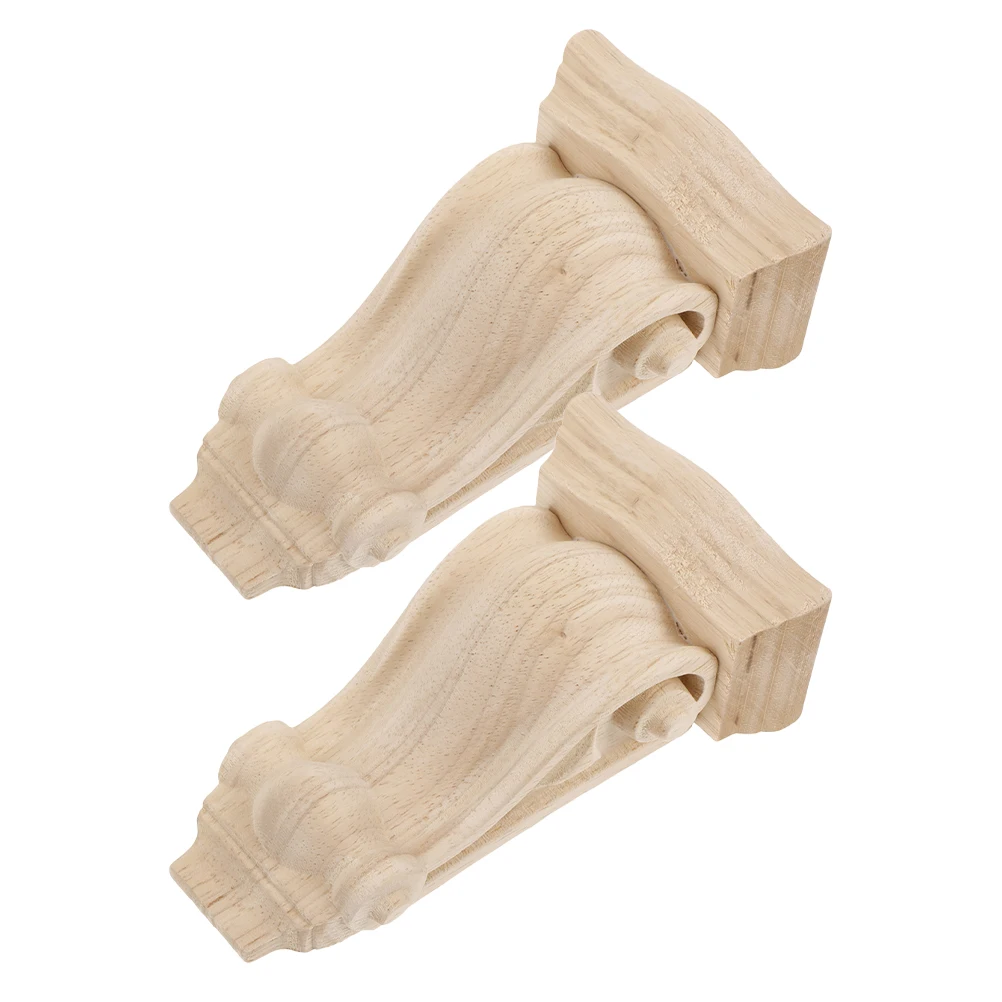 

2Pcs Solid Wood Carving Decorative Corbels for Fireplace Mantel Wall Trim European Style Home Decor Elegant Hardware