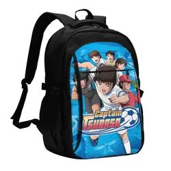 Anime Captain Tsubasa Travel Laptop Backpack, Business Water Resistant Laptop Backpack with USB Charging Port, College Bag