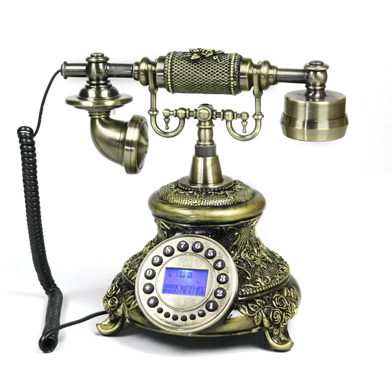 European Antique Telephone Retro Fixed Telephone Landline with Hands-free Backlight To Show The Old Telephone