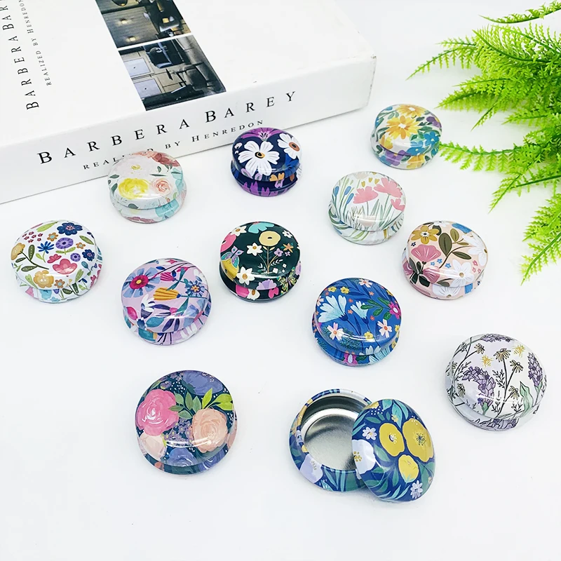 Afbeelding 6: 1PC Bloemen Kleine Pil Tin Opbergdoos Mini Zelfgemaakte Zalf Metalen Organizer Container Draagbare Sieraden Snoep Verpakking