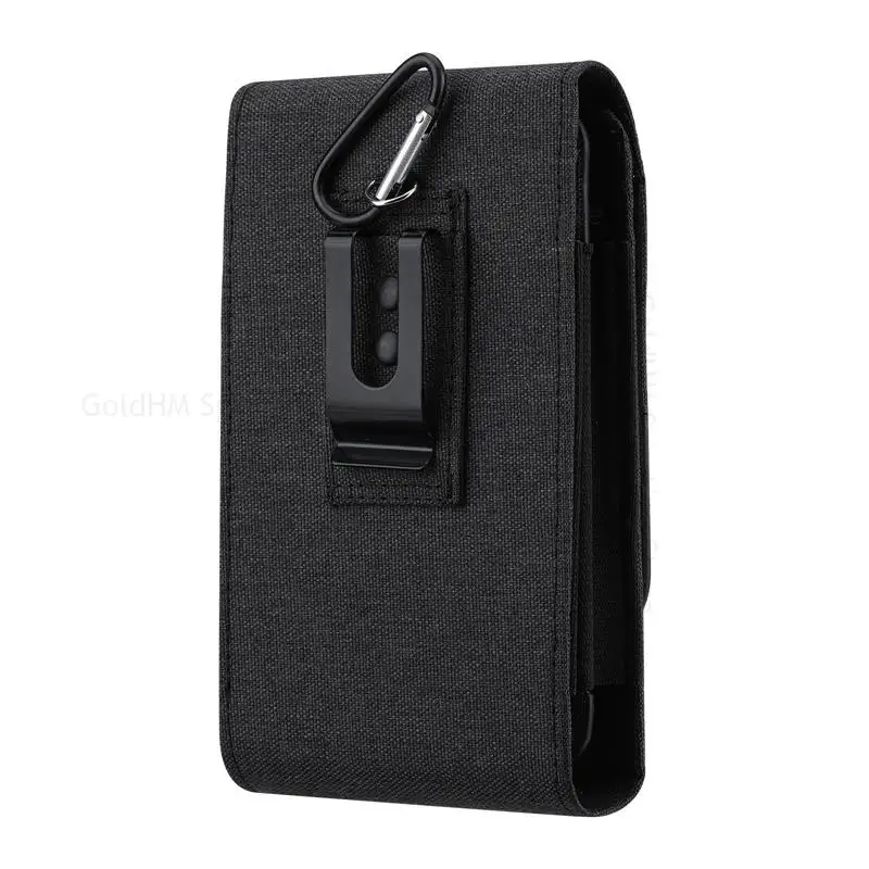 For vivo V40 Pro V30SE Nylon Cloth Leather Phone Pouch Case For vivo V30 Pro V40SE V29 V27 V25 V23e V21e V20 Belt Waist Card Bag