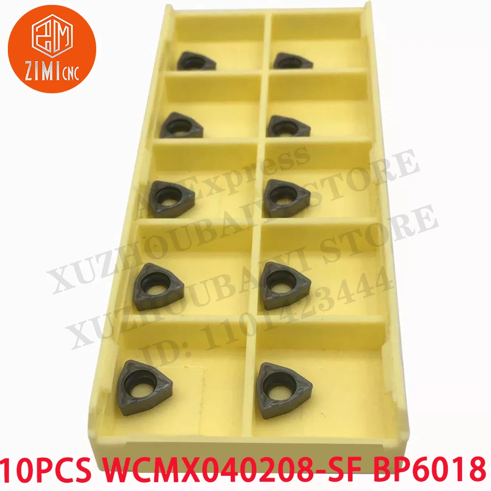 10PCS WCMX040208-SF BP6018 U-Drill Carbide Drilling Inserts WC Style 21 - 24.5 mm CNC tools metal lathe mechanical cutting tools