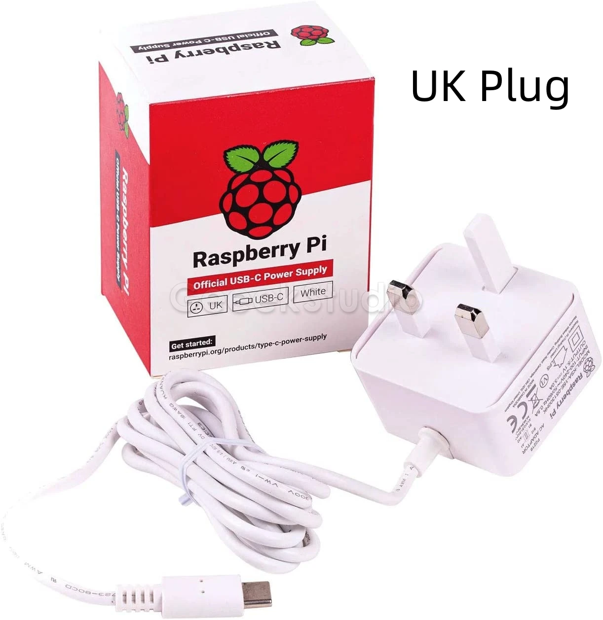 

Raspberry Pi 4 Official Power Adapter 5.1V 3A Type-C Power Charger Supply for RPI 4B UK Plug