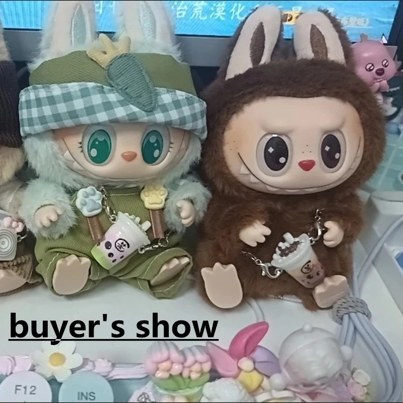 Zawieszka Akcesoria Labubu do Domku dla Lalek, Mini Symulacja Kubka do Herbaty Mlecznej, Akcesoria do Lalek Ropa Labubu