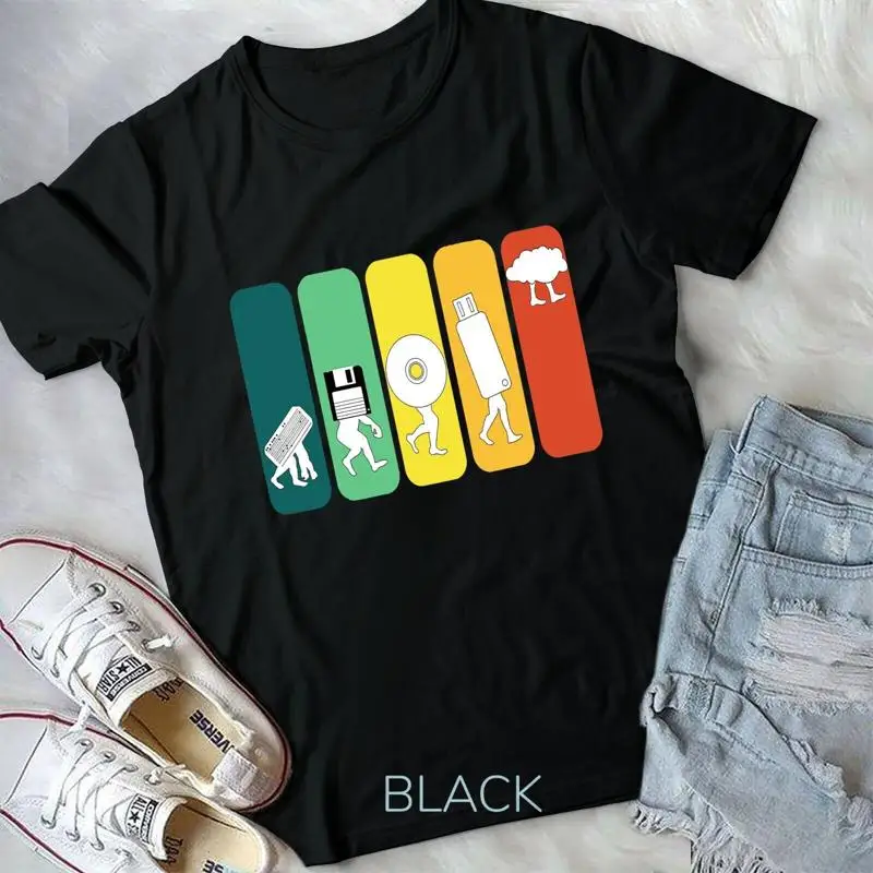 Retro Funny Memory Evolution Programmer Programming Cloud T Shirt Unisex T shirt