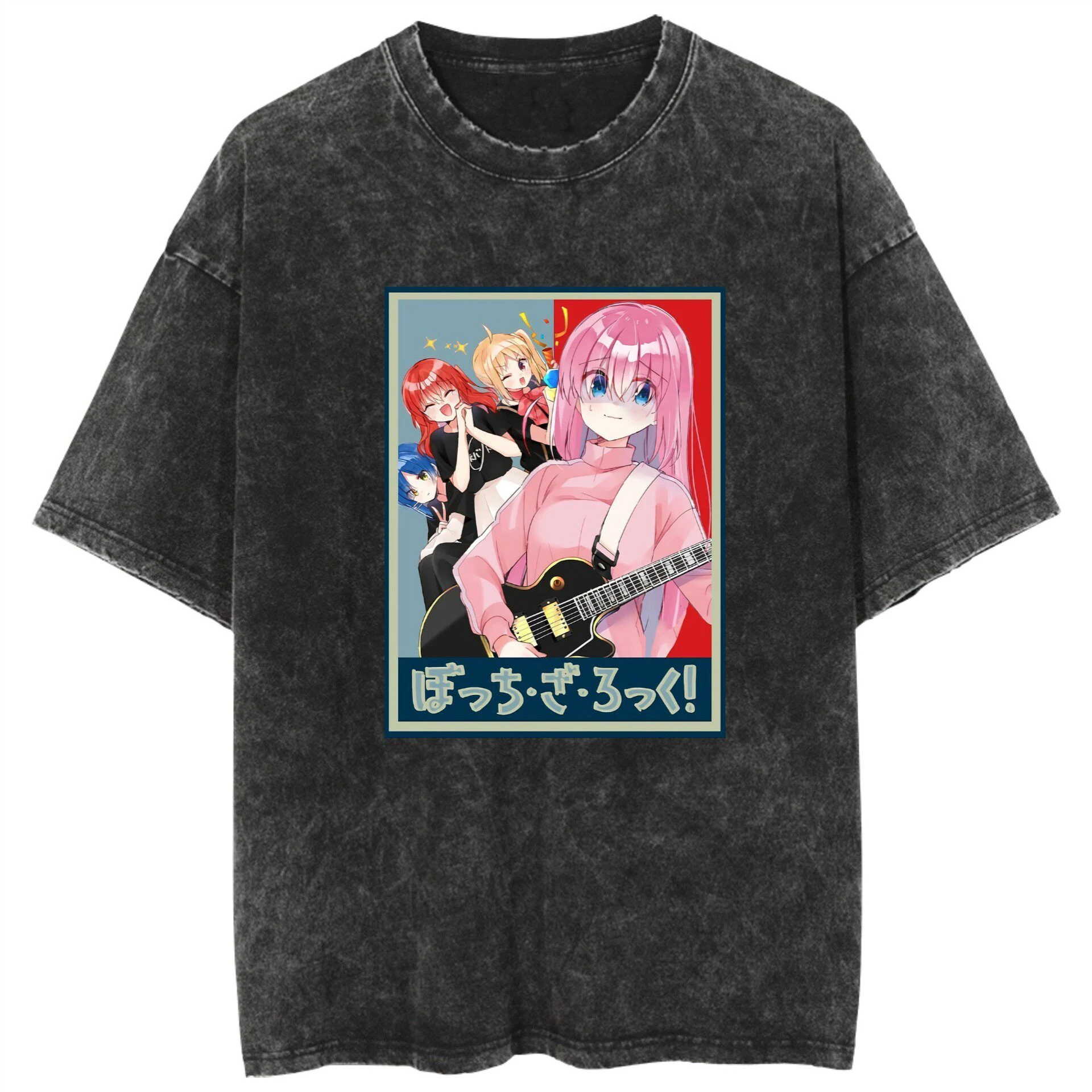 Hot BOCCHI THE ROCK Water Easy To Restore Ancient Ways with Short Sleeves T-shirt for Men and Women