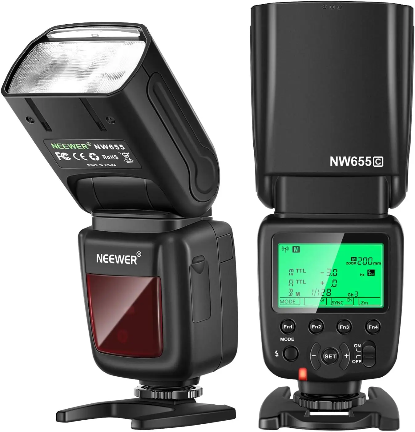 

Neewer NW655-C 2.4G HSS 1/8000s TTL GN58 Wireless Master Slave Flash Speedlite for Canon DSLR 800D/750D/700D/650D/600D/7D2/7D/6D