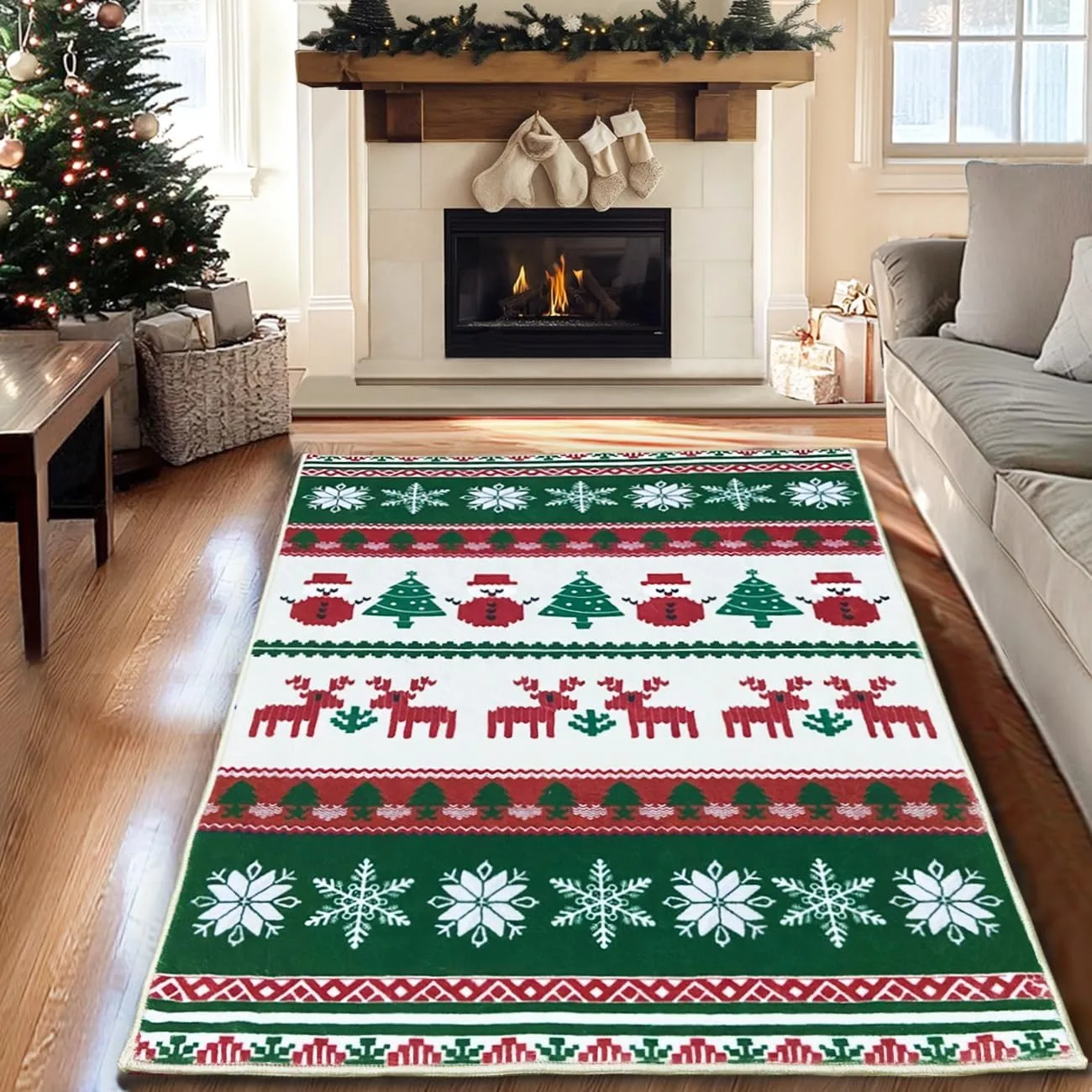

Living Room Carpet Large Size Bedroom Bedside Floor Mat Christmas Gingerbread Area Mat Home Decoration Rug Alfombra De Salón