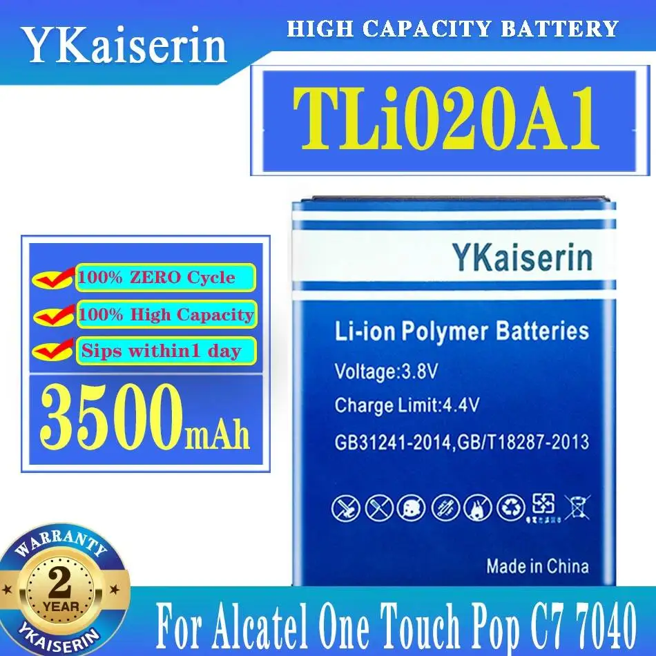 

Аккумулятор для мобильного телефона TLi020A1 3500 мАч для Alcatel One Touch Pop C7 7040 OT-7040 OT-7040D, для TCL J738M J736L D920