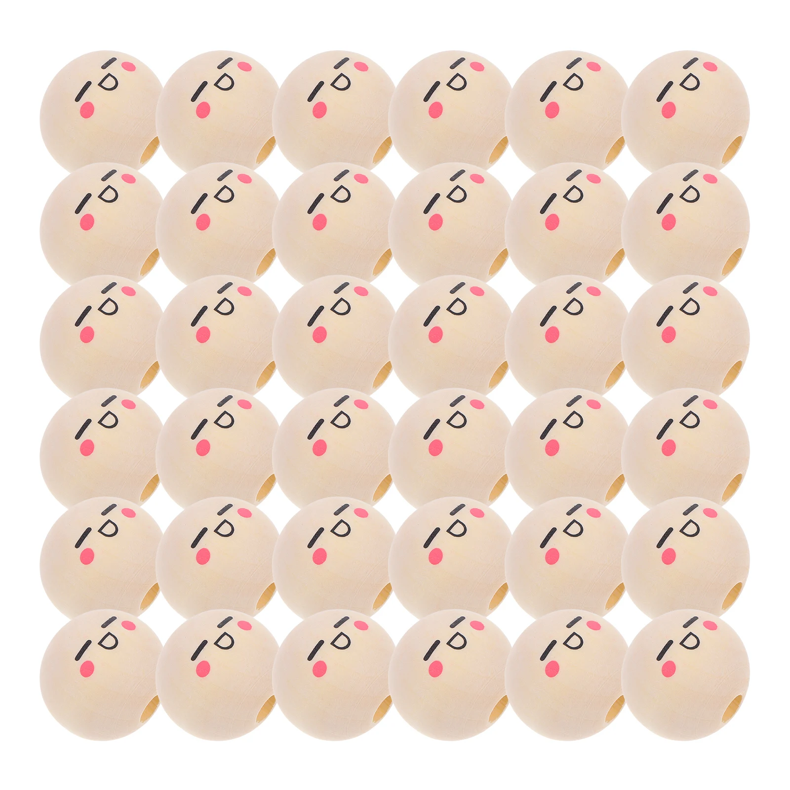 

50Pcs Children's Beads Natural Face Beads for Crafts Kids Handmade Accessories Keychain Jewelry Making