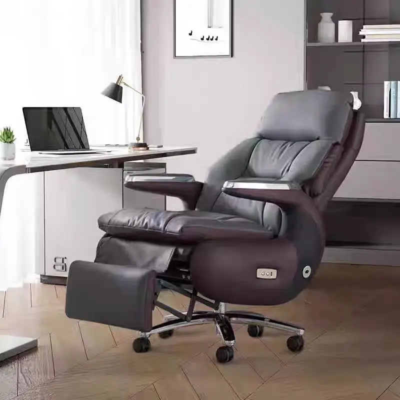 

Modern Luxury Office Chair with Foot Pedal Synthetic Leather Mesh Chair for Relaxation