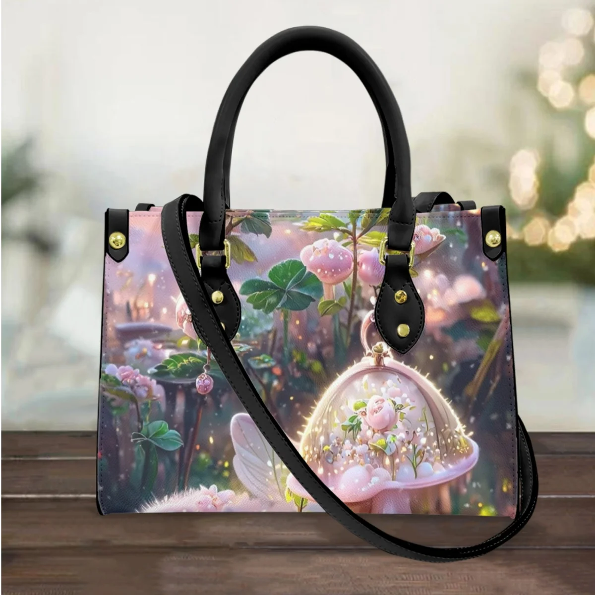 FORUDESIGNS Women's Handbags Elegant Painting Art Flower Roses Romantic Tote Bags Shopping Female Personalized Gift New