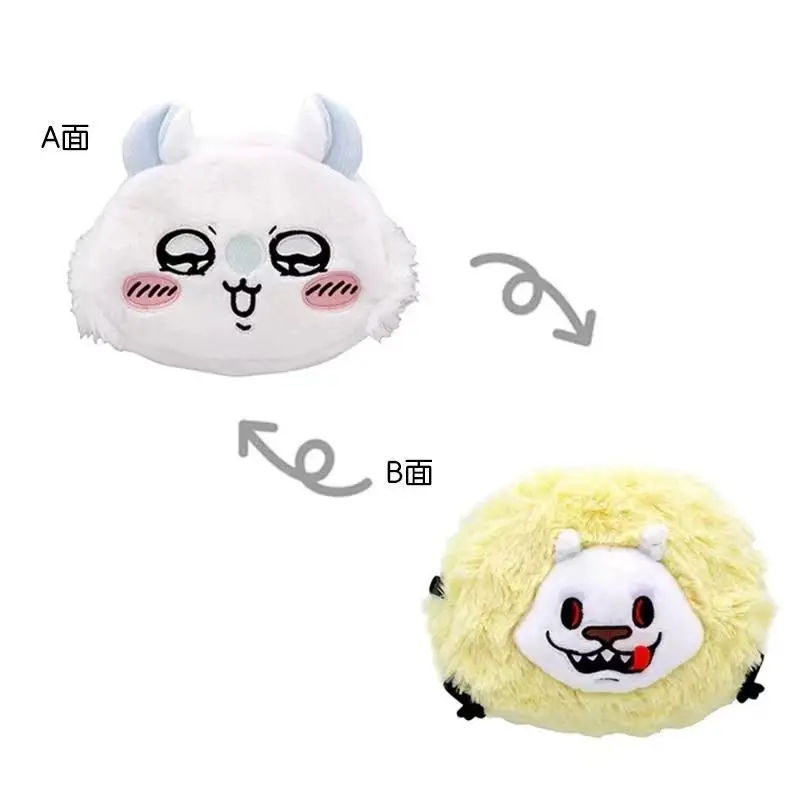 Kawaii Dupla Face Bolsa De Pelúcia, Grande Capacidade Coin Purse, Maquiagem Saco De Armazenamento, Presente Dos Desenhos Animados