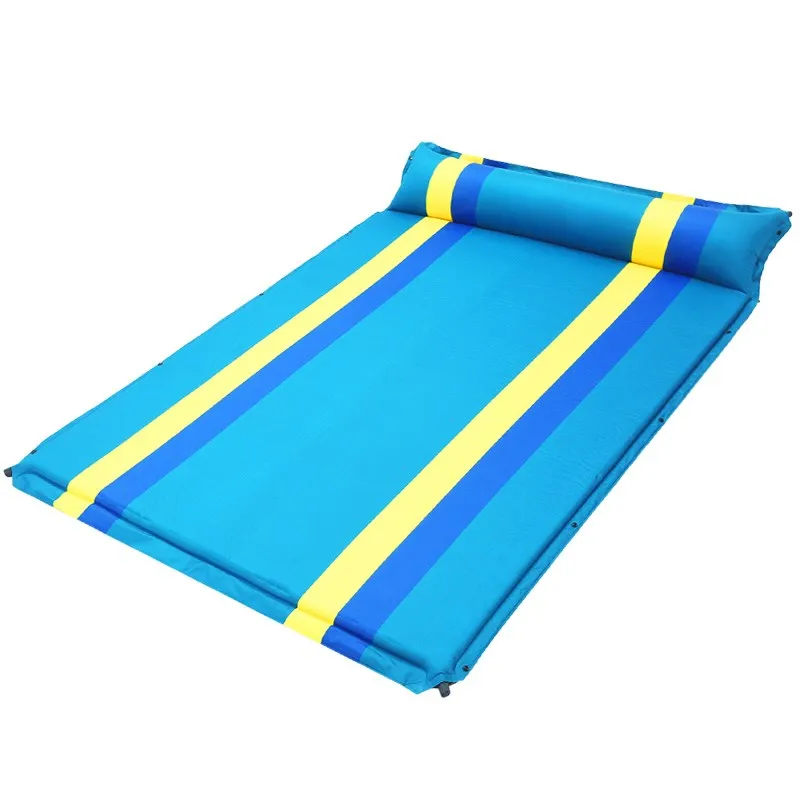 Picnic outdoor moisture-proof mat, ultra light automatic inflatable mat, double person widened tent