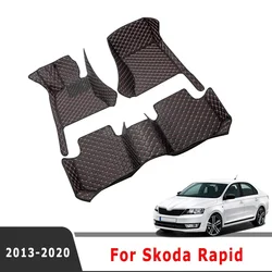 LHD Car Floor Mats For Skoda Rapid 2024 2023 2022 2021 2020 2019 2018 2017 2016 2015 2014 2013 Auto Covers Interior Carpets Rugs