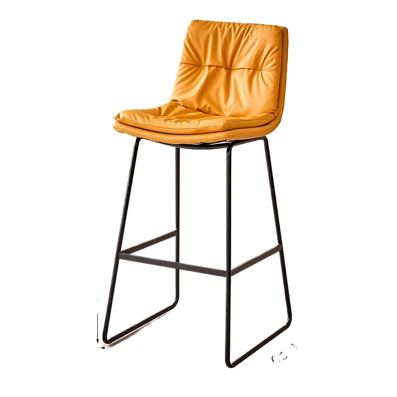 

Nordic creative wrought iron bar chair modern simple home high chair soft bag high stool