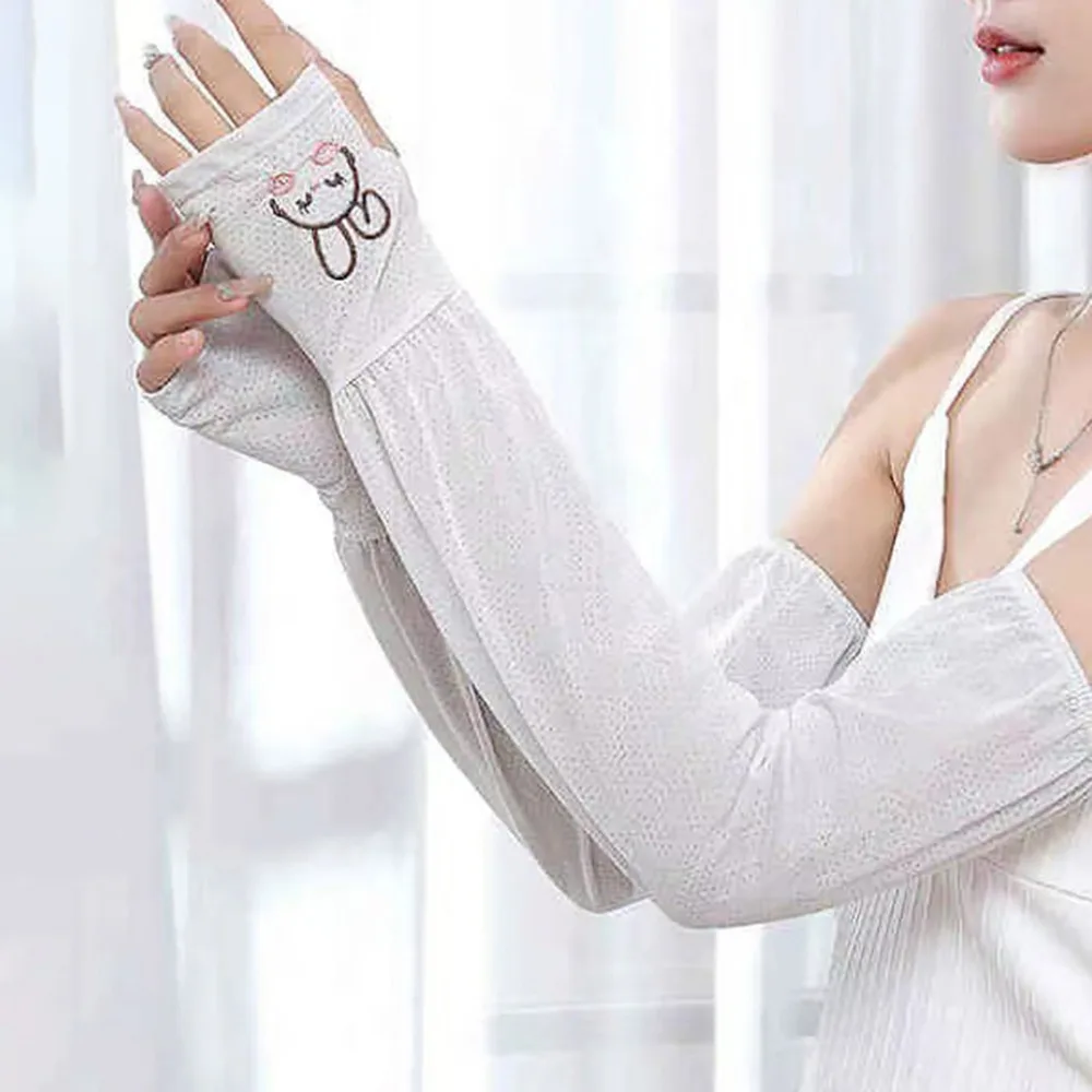 Lightweight Sunscreen Sleeves Fashion Loose Uv Protection Arm Cover Little Rabbit Ice Silk Sleeves Summer
