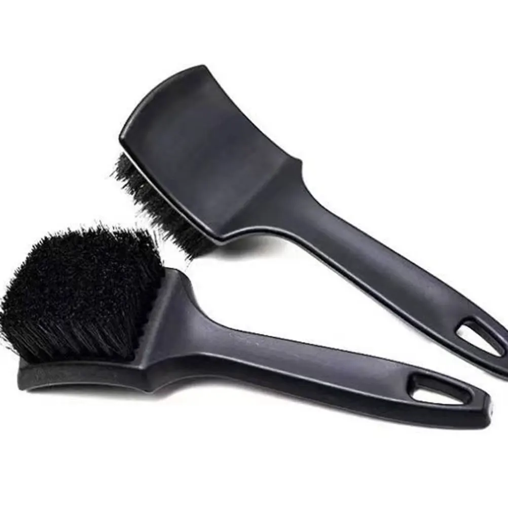 2pcs Car Detailing Brush Tire Rim Cleaner Hard Bristles Plastic Scrub Wheel Cleaning Tool Auto Beauty Accessories