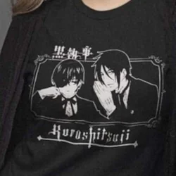 Black Butler T Shirt Sebastian Kuroshitsuji Toboso Yana Japanese Anime Vintage Grunge Gothic