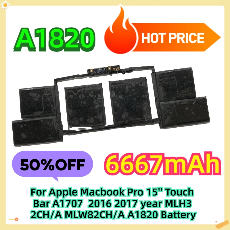 

For Apple Macbook Pro 15'' Touch Bar A1707 2016 2017 year MLH32CH/A MLW82CH/A A1820 Battery