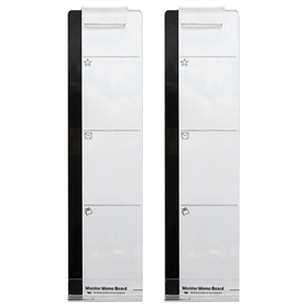 

2 Pcs Memo Board Monitor Side Clip Notepad for Computer Transparent Acrylic Screen Notes Reminder Office