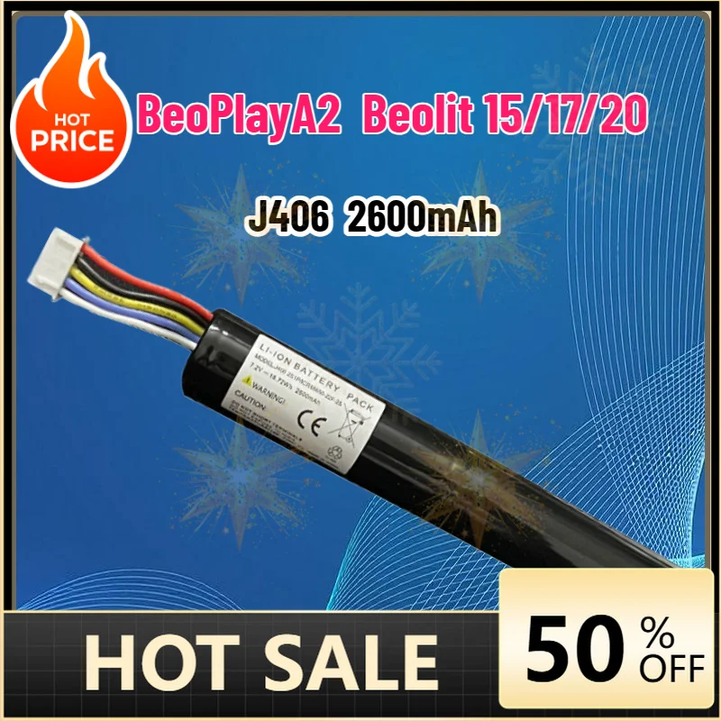 SWZY Battery 2600mAh J406 Battery for B&O PLAY Bang&Olufsen BeoPlay A2/Active/BeoLit 15/BeoPlayBeoLit 17 20 Speaker Accumulator