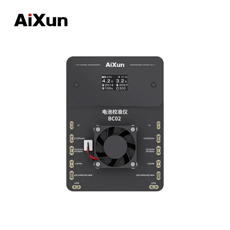 JCID AIXUN BC02 Battery Calibrator Dual Channel For IPhone 11 To 14promax Support Battery Charge And Discharge Test Health