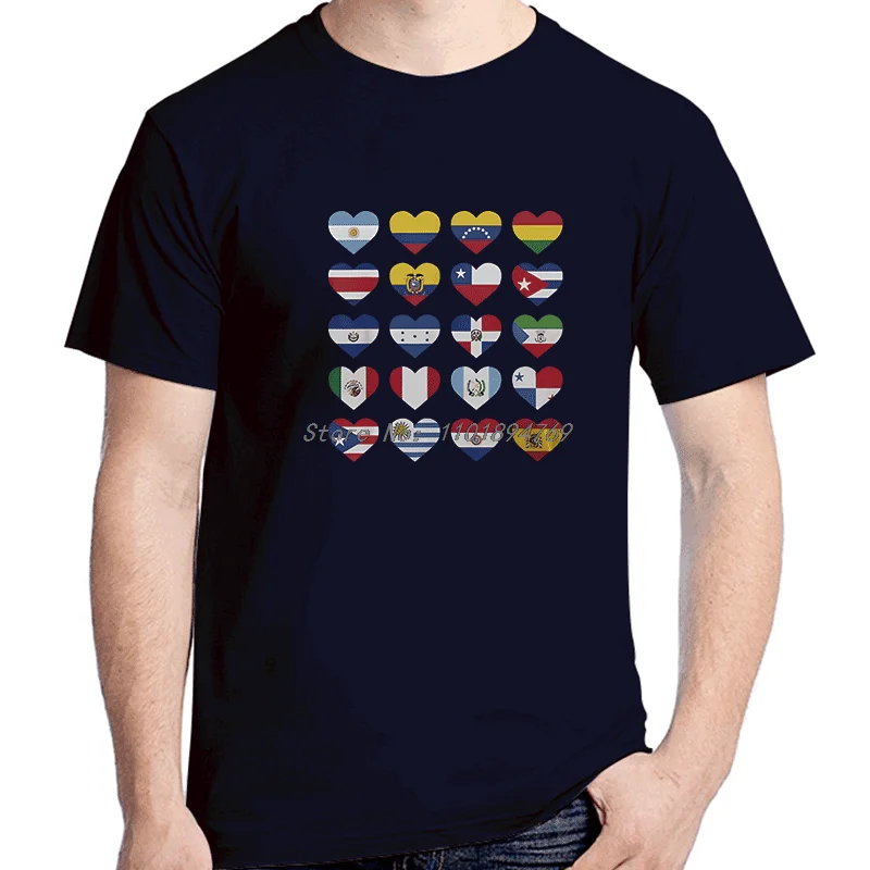 Hispanic Heritage Month Spanish-Speaking Countries Flags Fashion Graphic Tees Summer New Shirts And T-Shirts Cotton Mens Clothes