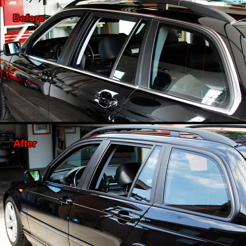 3/5/7/10CM Black Matte Vinyl Tape Window Trim Film Chrome Delete Vinyl Wrap Roll For Car Pillar Hood Roof