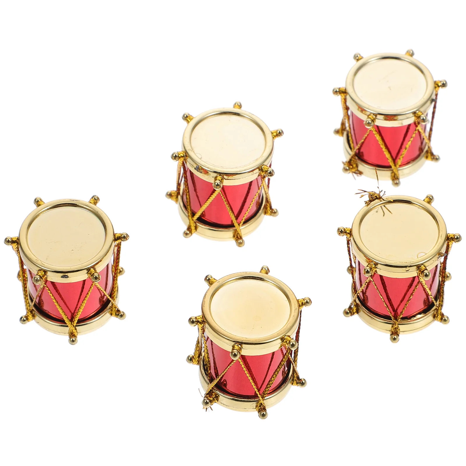 5 Pcs Musical Instrument Model Mini Drum Adornments Decors Fake Ornament Miniature House Small Accessories Supplies Toys