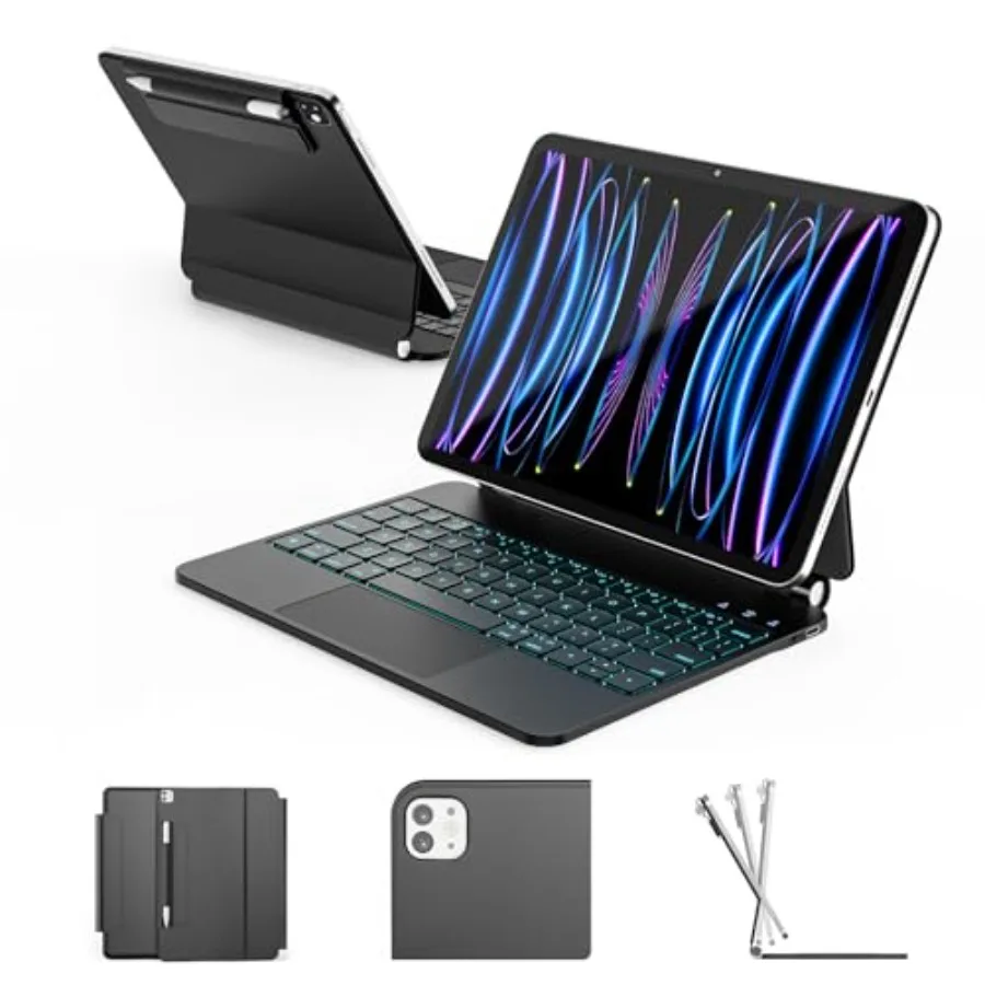 

for iPad Air 11 inch Case with Keyboard M4/M3/M2, 2026/2025/2024,iPad Pro 11 (4th/3rd/2nd/1st Gen) Air 5/4 Magic Keyboard Case,