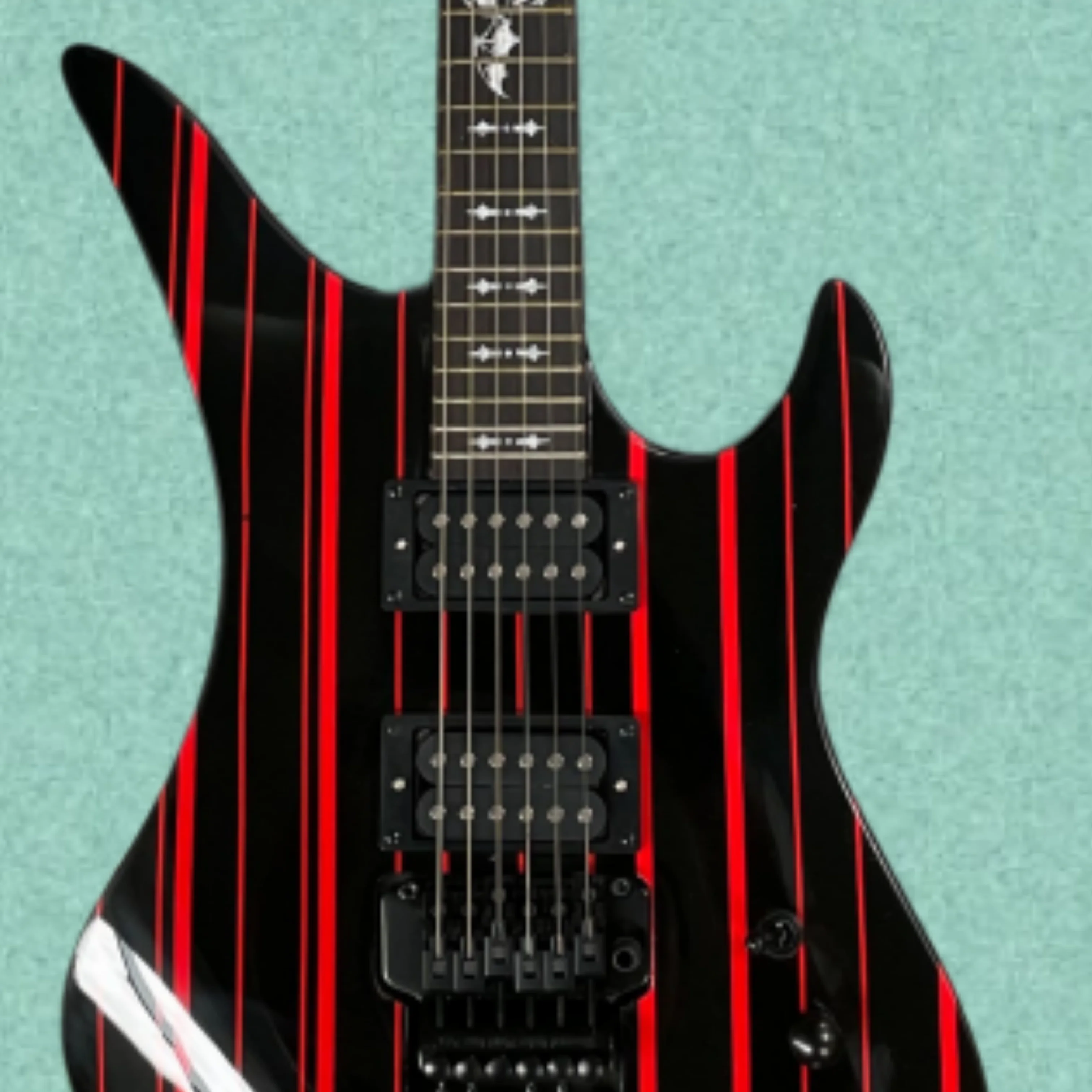 6현 블랙 일렉트릭 기타, 레드 세로 줄무늬 마감, 트 - Electric Guitar Beginner 리뷰 및 가격