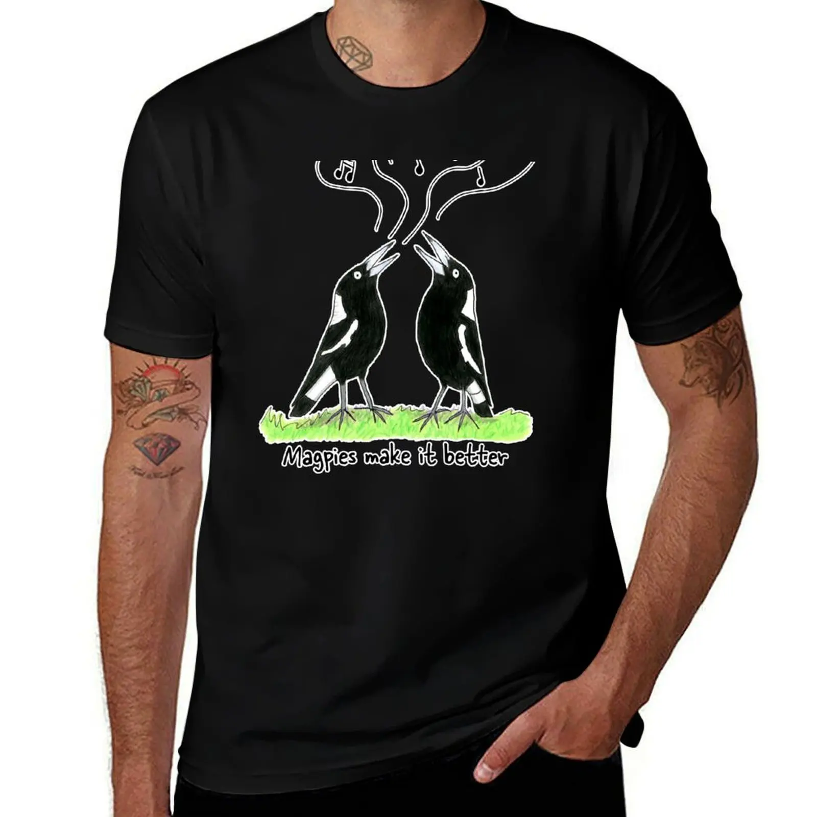 Magpies make it better - Raising funds for Birdlife Australia T-Shirt Simple Graphic Design T-Shirt