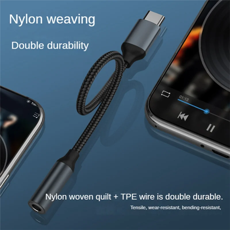 USB Tipo C para 3.5mm Adaptador Aux, Cabo De Áudio, Conversor De Cabo De Fone De Ouvido, Samsung Galaxy S21 Ultra, S20, 3, 5 Jack