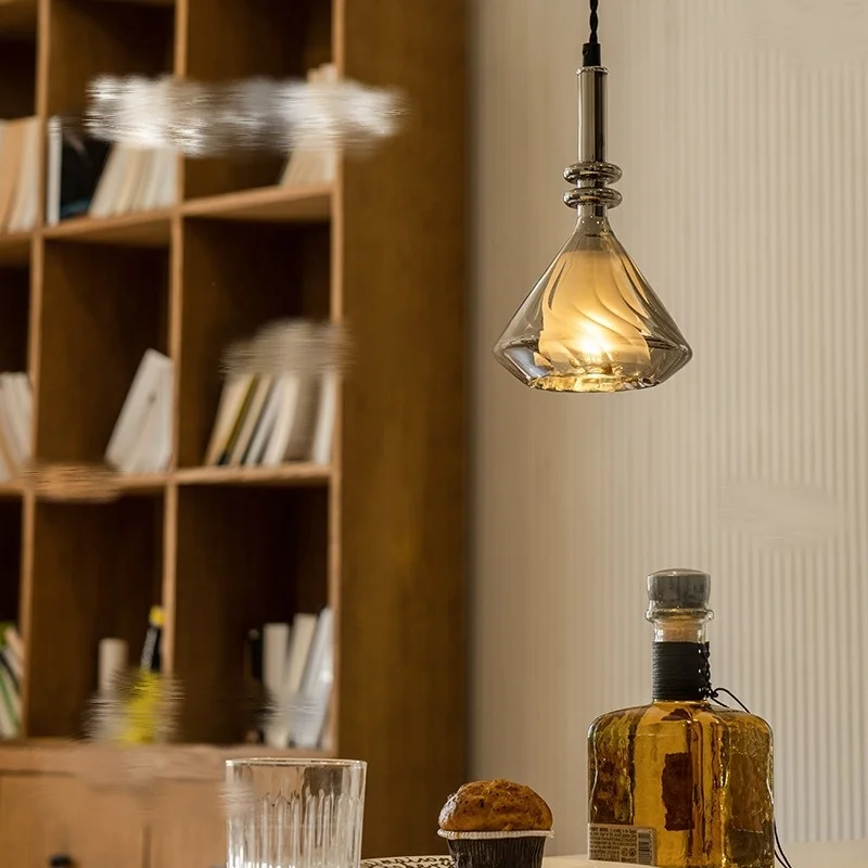 

Linglong bedside lamp modern high-end living room dining room glass bedroom small pendant light design sense light luxury
