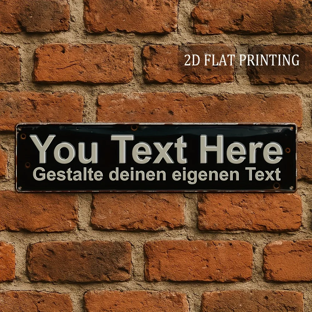 Custom Text Vintage Metal Sign Decor Only 16x4