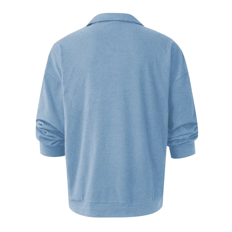 

FX-Mens Knit Shirts Casual Long Sleeve Classic Shirts Button Down Golf Shirts
