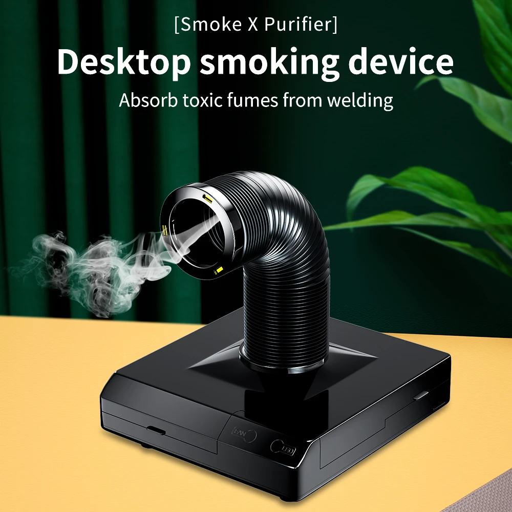 Imagem -03 - Luxianzi-tabletop Solda Ferro Smoke Absorber com Luz Led Extrator de Fumos Esd Instrumento Fumar Filtro Screen 220v