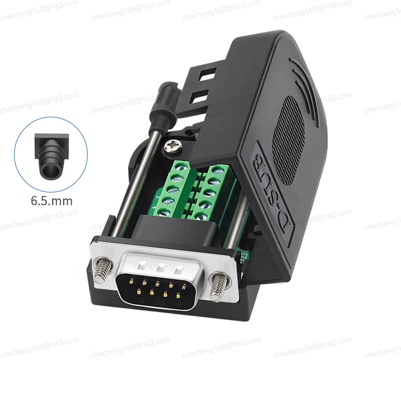 DB9 Connector D-SUB 9Pin male female solderless serial AWG Wire cable adapter with shell rs485 plug rs232 COM adapter terminal