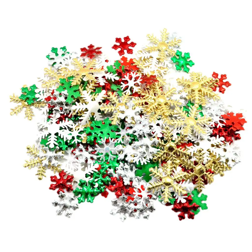 

Fabric Snowflake Party Decor Multicolor Ornaments Bulk Embellishments for Christmas Crafts and Cardmaking