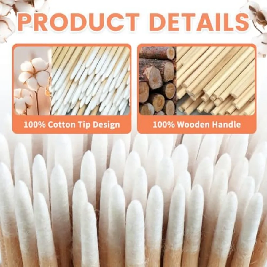 1600PCS Precision Microblading Cotton Swabs 4 inch Pointed Cotton Swab  Cotton Sticks for Makeup Cleaning Nail Polish Eyebrow T
