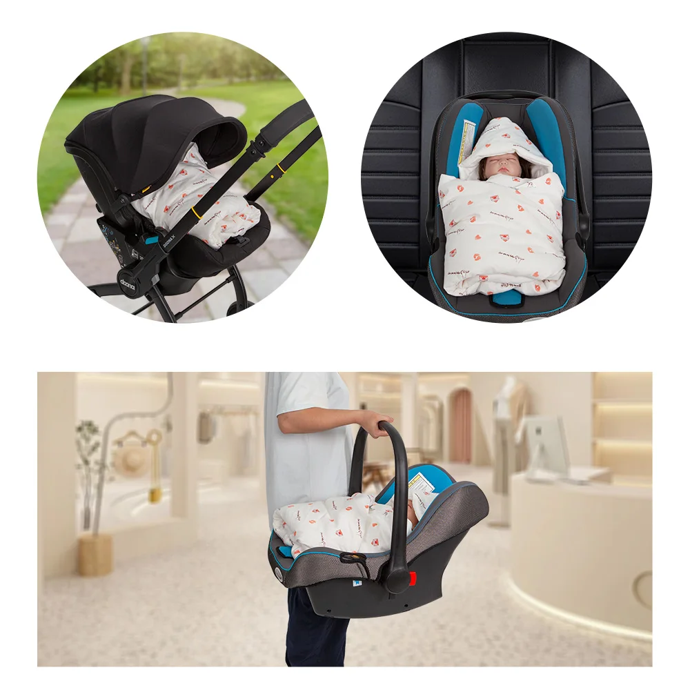Babydecke im Kinderautositz, fest, 5-Loch-Position, Kapuzenumschlag, winddicht, warm, für die Entladung von Neugeborenenkrankenhäusern