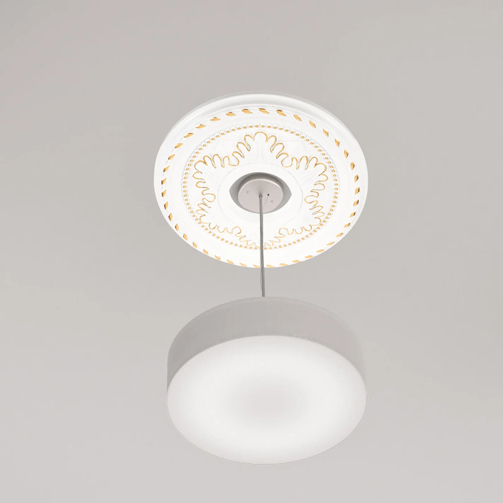 

Round Ceiling Medallion Abs Material Exquisite Design For Home Lighting Decor Traditional Style Ceiling Lamp Ring Indoor