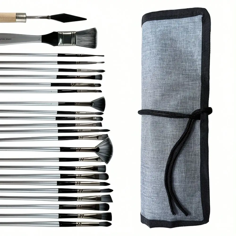Complete Painting Brush Set Palette Kit Professional Nylon Hair Brushes For Oil Acrylic Watercolor Art Craft Projects